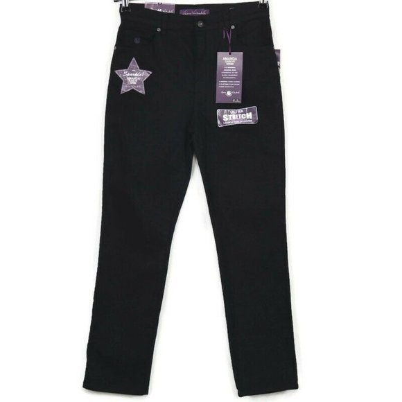 Gloria Vanderbilt Amanda Classic Fit Tapered Jeans Black 8 Petite 8P‎ x 28 - Picture 1 of 9